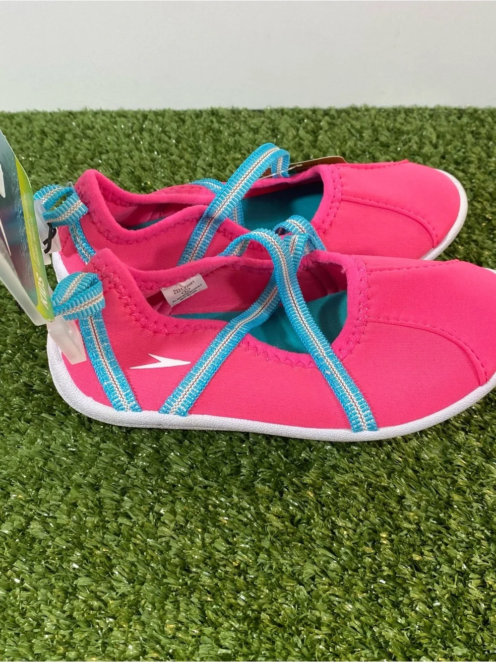 Speedo Mary Jane Water Shoes Kid's Size Girls Large (9-10) Pink Blue Summer Pool
